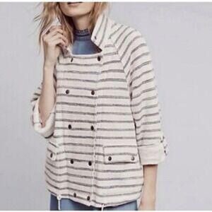 Anthropologie Dolan Left Coast Collection Striped Blue Cream Jacket Womens XS